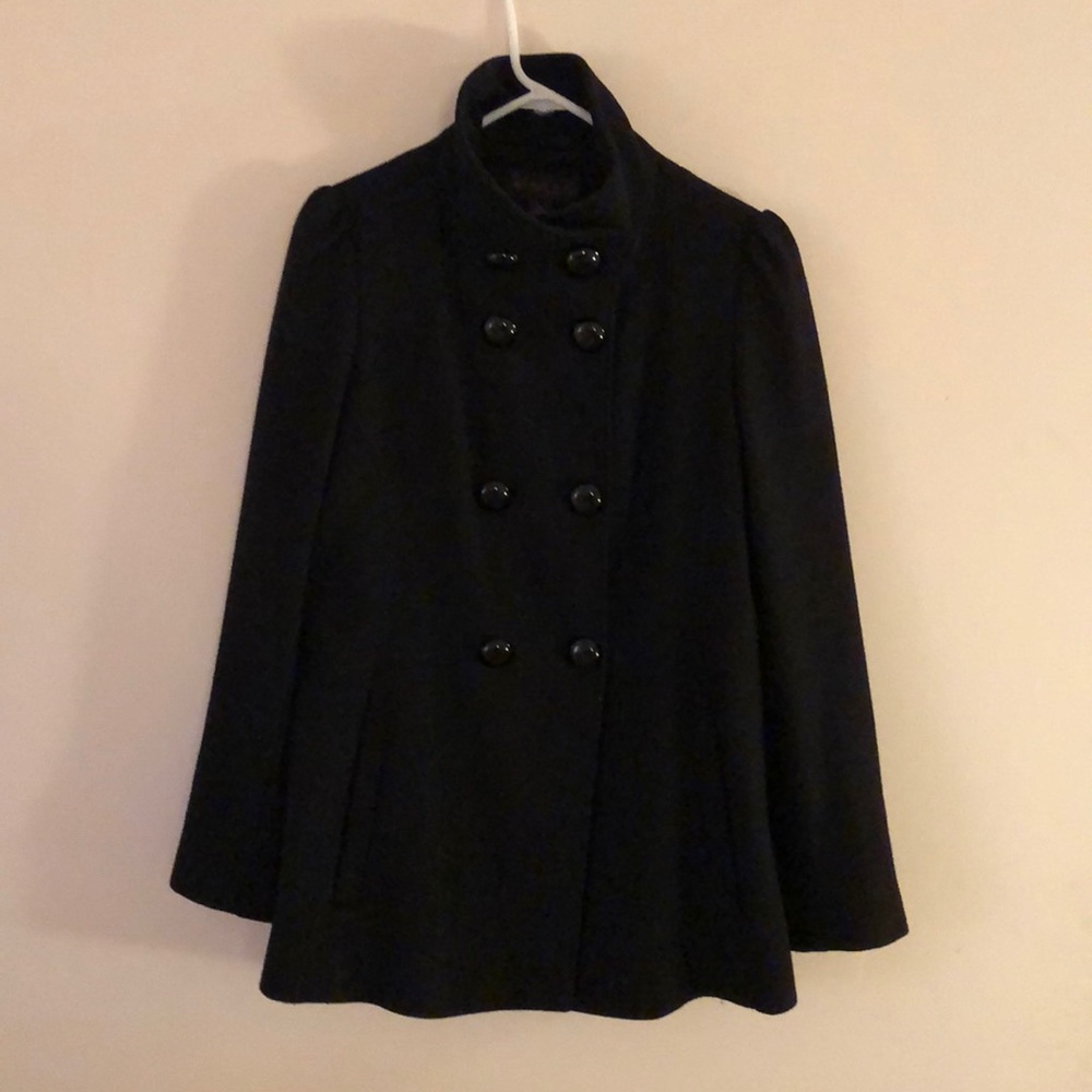 Great wool blend funnel neck pea coat